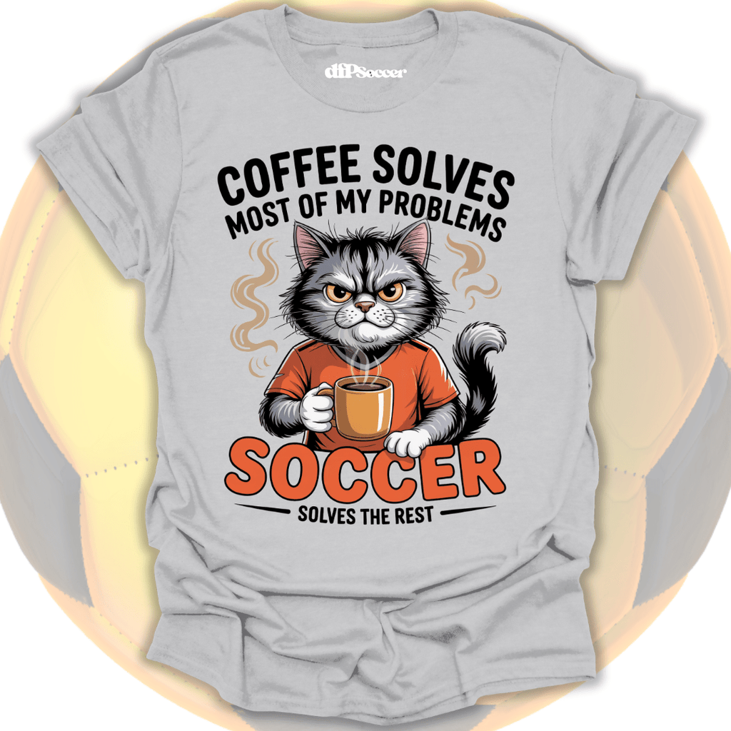 Cat Coffee Soccer T-Shirt